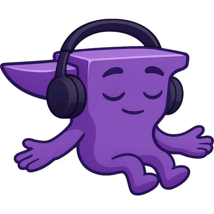 The DevPoint mascot, floating with headphones on